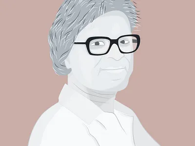 Anthony de Mello grayscale illustration meditation portrait spiritual