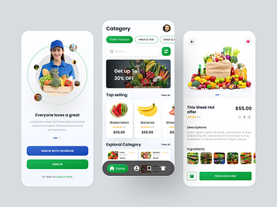 Grocery Food App UI Design app app design delivery app food food delivery app grocery grocery apps grocery food grocery food app grocery food ui mobile app mobile app design mobile design mobile ui supermarket ui uidesigner uiux userexperience website