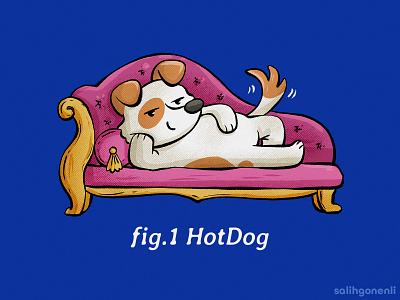 Fig.1 HotDog cartoon children cute digital art dogs editorial food funny hand drawn hotdog illustration