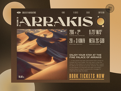 ✈🌑 Welcome to Arrakis booking desert dune hot planet tickets ui web