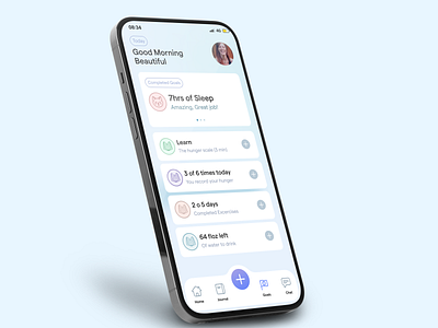 Goals app clean dashboard design flat goals health minimal ui ux