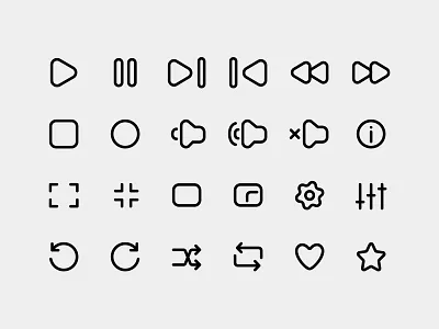 Media Player Icons vector