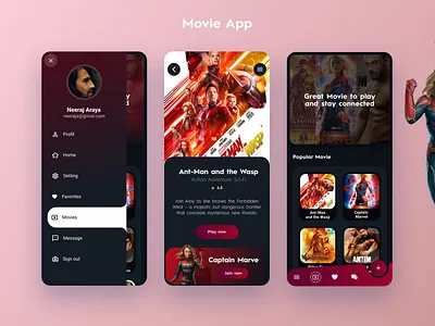 Movie App f graphic design icon minimal typography ui ux
