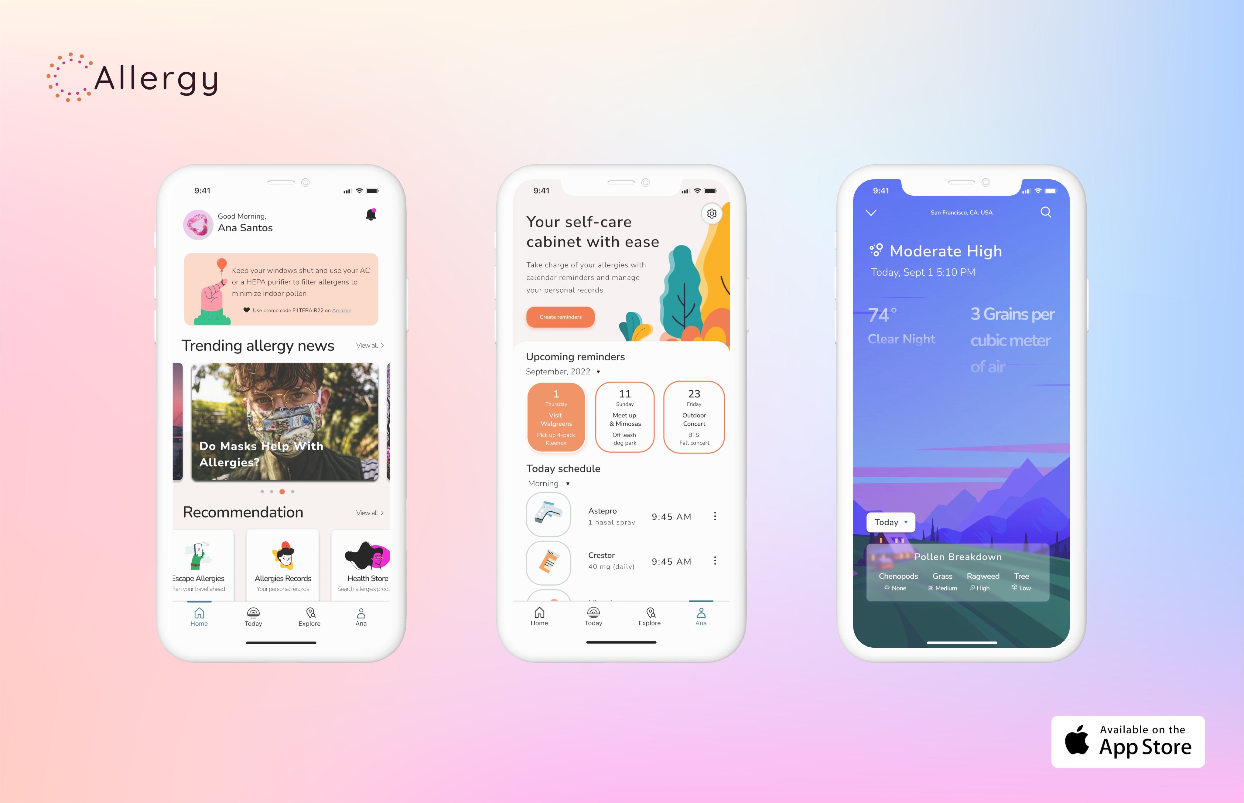 Design Concept for an Allergy App app bootcamp design ui ux