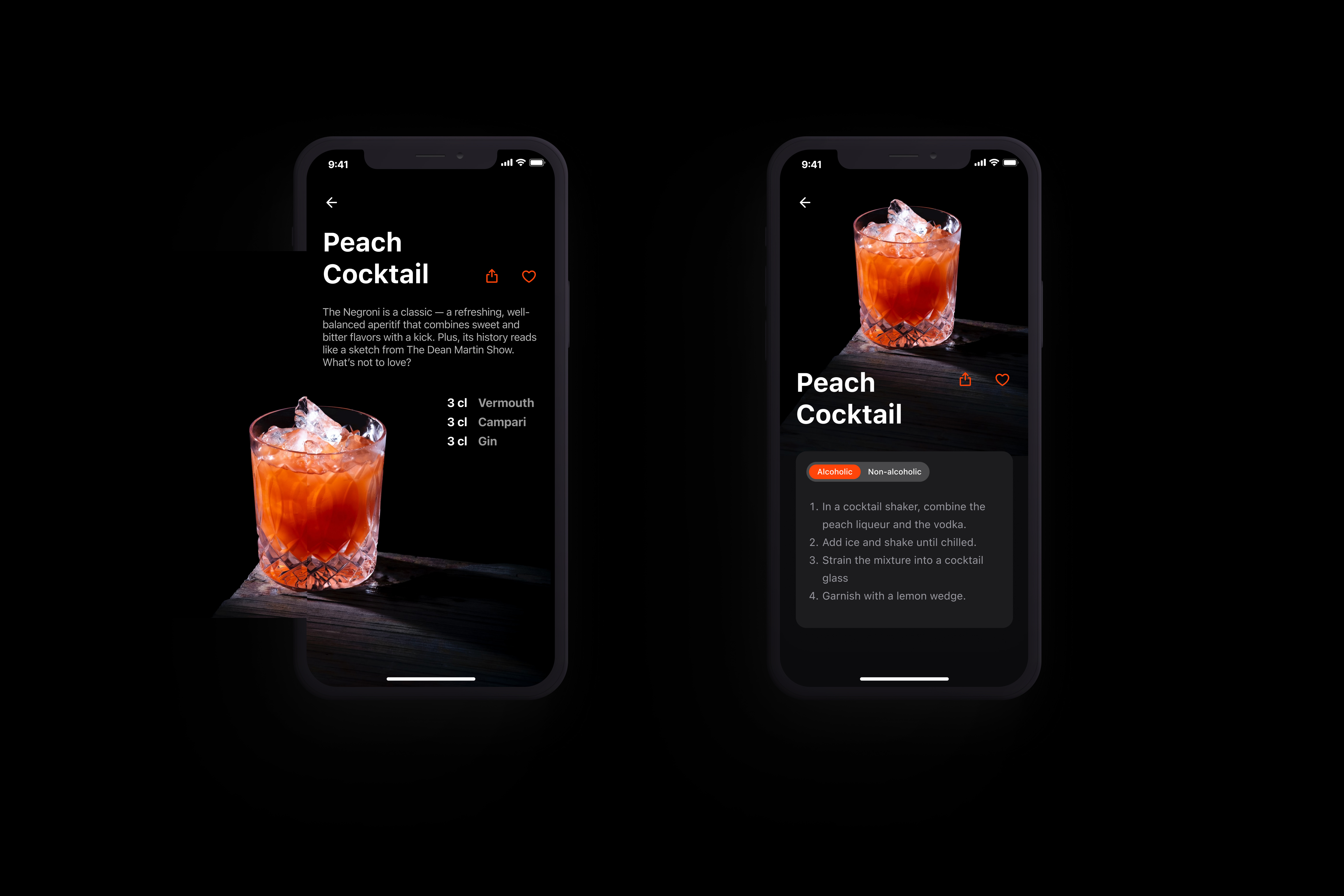 Design Concept for a Cocktail Recipes App app bootcamp design ui ux