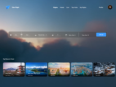 Take Flight app design ui ux web