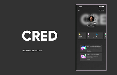 Glass Morphism for CRED design profile ui ui designer user user profile