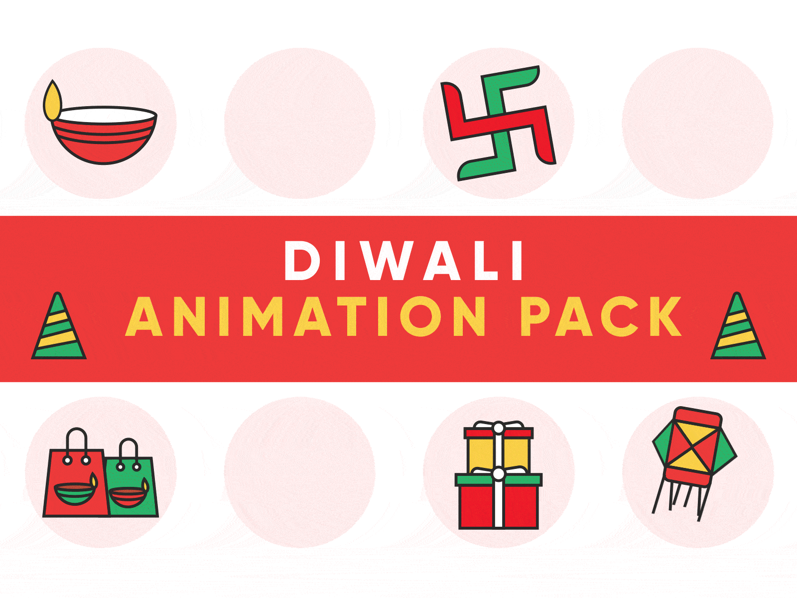 DIWALI LOTTIE ANIMATION PACK animation cracker diwali diwali icon animation fire work animation greeting lottie motion graphics oil lamp animation