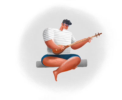 About him art character digital painting illustration illustrator music playing playmusic procreat