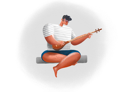 About him art character digital painting illustration illustrator music playing playmusic procreat