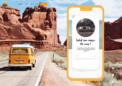 subscribe page - dailyui 026 026 camper dailyui dailyui026 figma graphic photoshop ui ui design ux vancamper xd