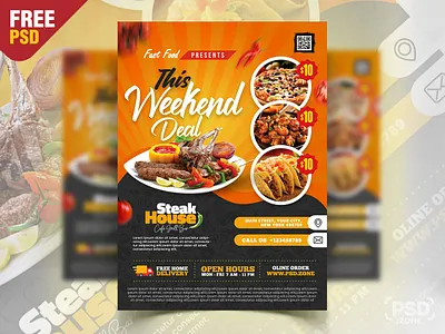Food Menu and Restaurant Flyer PSD Template business flyer creative design design fast food food business food flyer food menu free psd graphic design photoshop psd psd template restaurant restaurant flyer restaurant menu