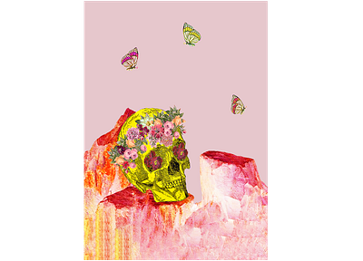 Día de los Muertos art artsy collage diadelosmuertos drawing fun illustration pink skull