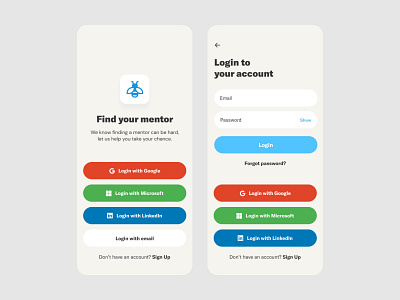 MentrBee App [Login] mentor design app mobile app design ui ux ux ui design