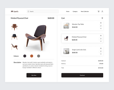 Furniture shop checkout page