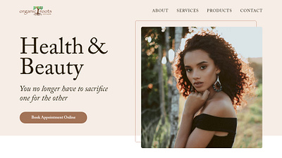 Organic Beauty Salon Hero graphic design header hero ui web design website design