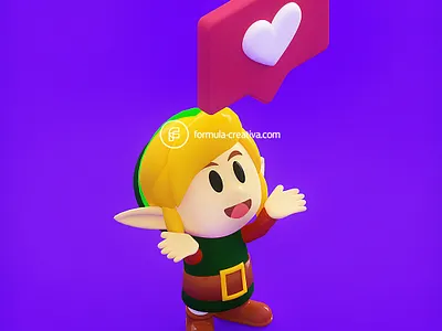 Link - zelda 3d c4d cesartorres character cinema4d formulacreativa link modeling render rendertime videogame visualart visualartist zelda