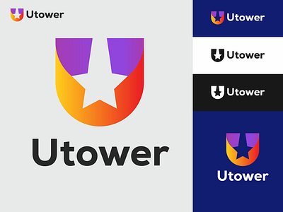 UTower Logo Design brand brand identity branding creative logo design galaxy logo illustration logo logo design modern logo star logo star logo design u u letter u letter logo u logo u tower ui utower logo utower logo design