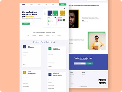 Project Management Tool Landing Page landing page ui ui design