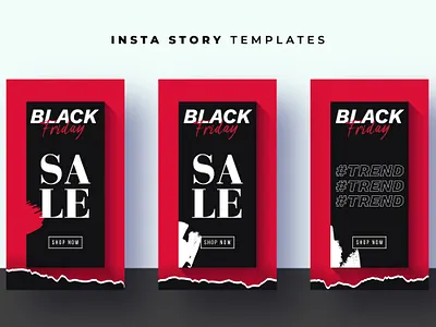Black friday sale insta story templates badge