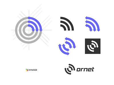 ornet 3d adobe app icon branding company concept connection creative design graphic design illustration internet letter logo logo minimal network softwar ui vector website