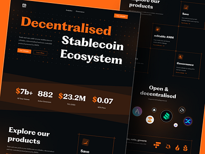 Defi Landing page Re-design - mstable.org blockchain crypto cryptocureency defi defi website defi website redesign design exchange hoempage landing landing page metaverse nft token ui ux wallet web web3 website