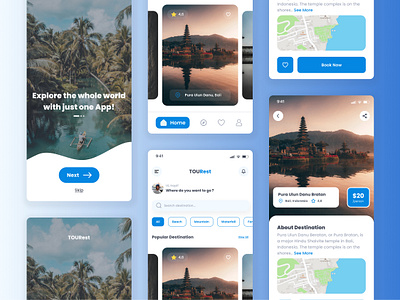 TOURest - Travel App Design ui