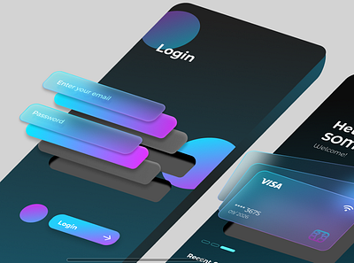 Designed Financial App UI app branding design figma graphic design ill illustration logo typography ui ux vector