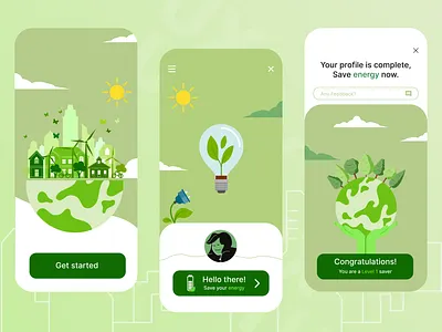 Green Energy Onboarding Design Concept | App UI UX app design eco energy green minimal onboarding screen ui uitrend ux uxtrend