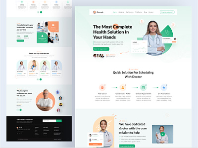 Medical Website Landing Page Template consultation cure doctor health healthcare hospital landing page landing page ui medical minimal nurse online medical popular trending ui ux webdesign website