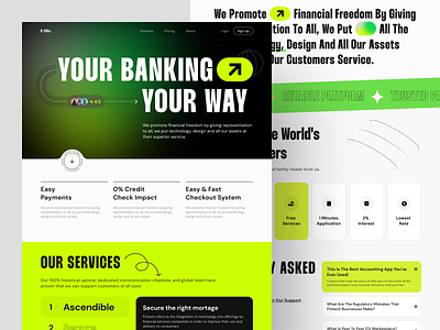 Fintech Web Design bank card banking banking app credit card digital banking finance financial web fintech landing page mobile app money payment payment method saas landing page send money ui ux web web design website