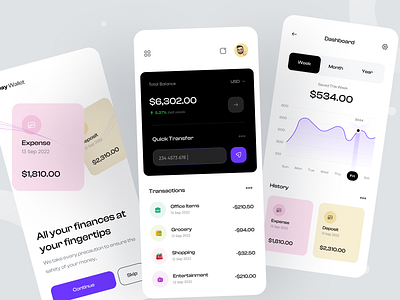 Wallet Mobile App app design balance bank banking card clean exchange finance finance app fintech ios minimal mobile app money payment statistics transactions uiux wallet wallet app