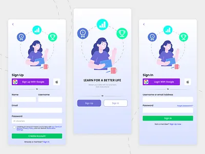 Daily Ui challenge #006 (Sign In) app app design form login mobile mobile app sign in sign up ui ui design ui mobile uiux ux