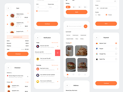 Gogofood - Food Delivery Mobile App android app app design application clean delivery delivery food eating ecommerce food food delivery services ios iphone lunch mobile mobile app design mobile apps mobile ui modern uiux design