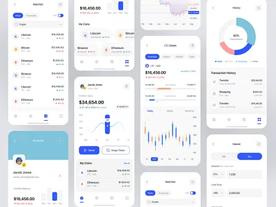 Crypto Exchange Wallet - Mobile App balance banking binance bitcoin blockchain card coins crypto crypto exchange crypto wallet crytocurrecny finance finance app fintech token trading transcations transfer uiux wallet