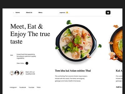 Thai Food - Food Delivery Landing Page 🥦🥘🍤 app app design design landing page mobileapp product design restaurant website thailand food thailand website food ui uiux