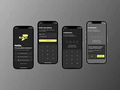 RAVE - pocket assistant figma mobile two factor authentication ui