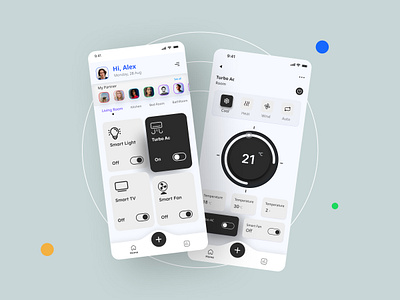 Smart Home Mobile App app clean color wheel design home automation ios design mobile mobile design remote control smart device smart home smarthome app ui uiux mahmodul ux