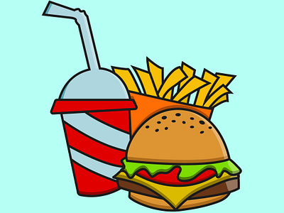 Illustration of burger - burger meal vector - burger and fries d beef burger burger meal business corporate design food illustration logo meal poster retaurant vector