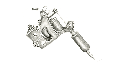 Tattoo Machine Pencil Illustration illustration pencil tattoo