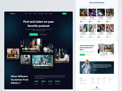 🎧 Noite - Podcast Landing Page corporate landing page podcasting record