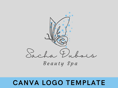 Premade Feminine Butterfly Logo Template brand identity branding butterfly logo canva design feminine logo hand drawn illustration logo logo design template