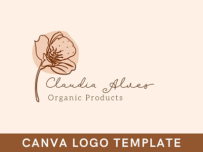 Premade Aesthetic Floral Logo Template brand identity branding canva design floral logo flower logo illustration logo logo design template