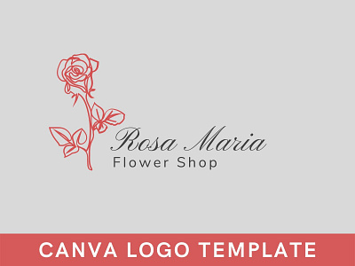 Premade Premium Rose Floral Logo Template brand identity branding canva design floral logo flower logo illustration logo logo design template