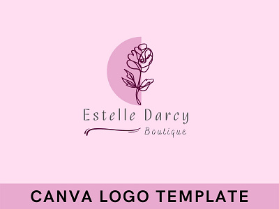 Premade Feminine Floral Logo Template brand identity branding canva design feminine logo floral logo hand drawn illustration logo logo design template