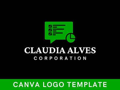 Premade Online Support Canva Logo Template app logo brand identity branding canva chat design illustration logo logo design message template