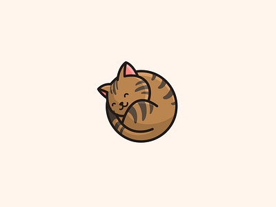 Curled Cat cartoon cat catlove catshop cute design illustration logo mascot