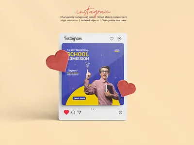 School Admission Banner | Social Media Post Design ad advertiging branding collage design facebook ad facebook post graphic design instagram ad instagram post motion graphics school shot social media ad banner social media banner social media post design student template ui web banner