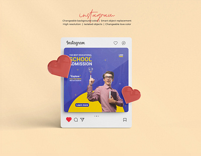 School Admission Banner | Social Media Post Design ad advertiging branding collage design facebook ad facebook post graphic design instagram ad instagram post motion graphics school shot social media ad banner social media banner social media post design student template ui web banner