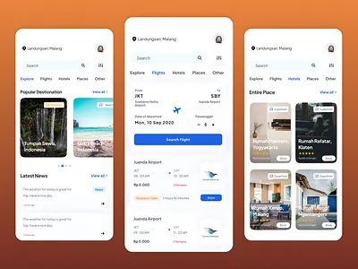 Complete Vacation Booking - UI UX Design design mobile mobile version product design travel app ui